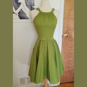 Pinup Girl Clothing Harley dress in olive green